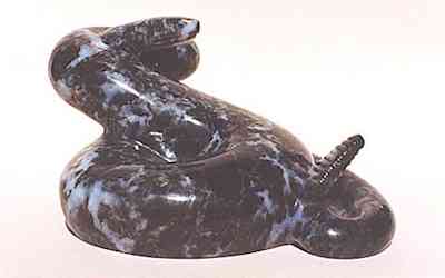 anhydrite sculpture - rattlesnake